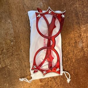 Glamorous Red Star-Studded Women's Sunglasses